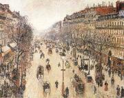 Camille Pissarro The Boulevard Montmartte on a Cloudy Morning Spain oil painting artist